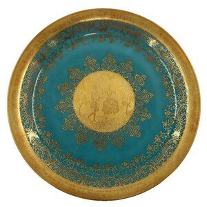 D‎ W Karlsbader Rare Gold Courting Couple Decorative Plate Bavaria Germany